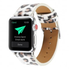 Řemínek pro apple watch 42/44, leopard bílý