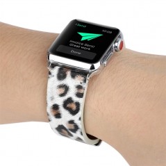 Řemínek pro apple watch 42/44, leopard bílý