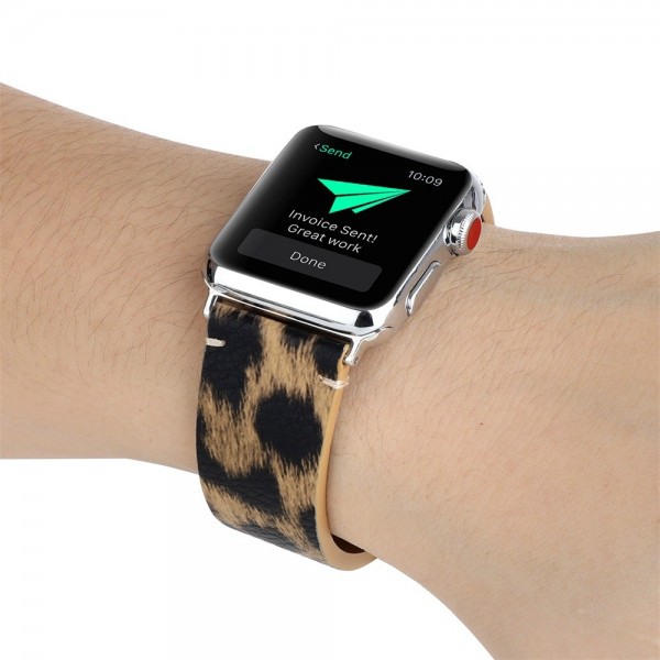 Řemínek pro apple watch 42/44, leopard žlutý