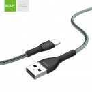 GOLF textilný dátový kábel USB-C 1m, 3A, sivý