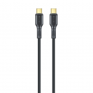 Rýchlonabíjací kábel Awei CL-221T, 2×USB-C, 2m, čierna