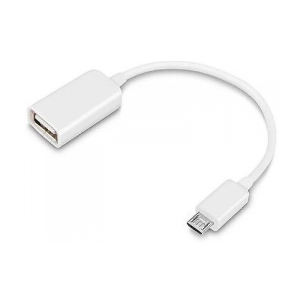 USB redukce OTG kabel USB na micro USB bílý